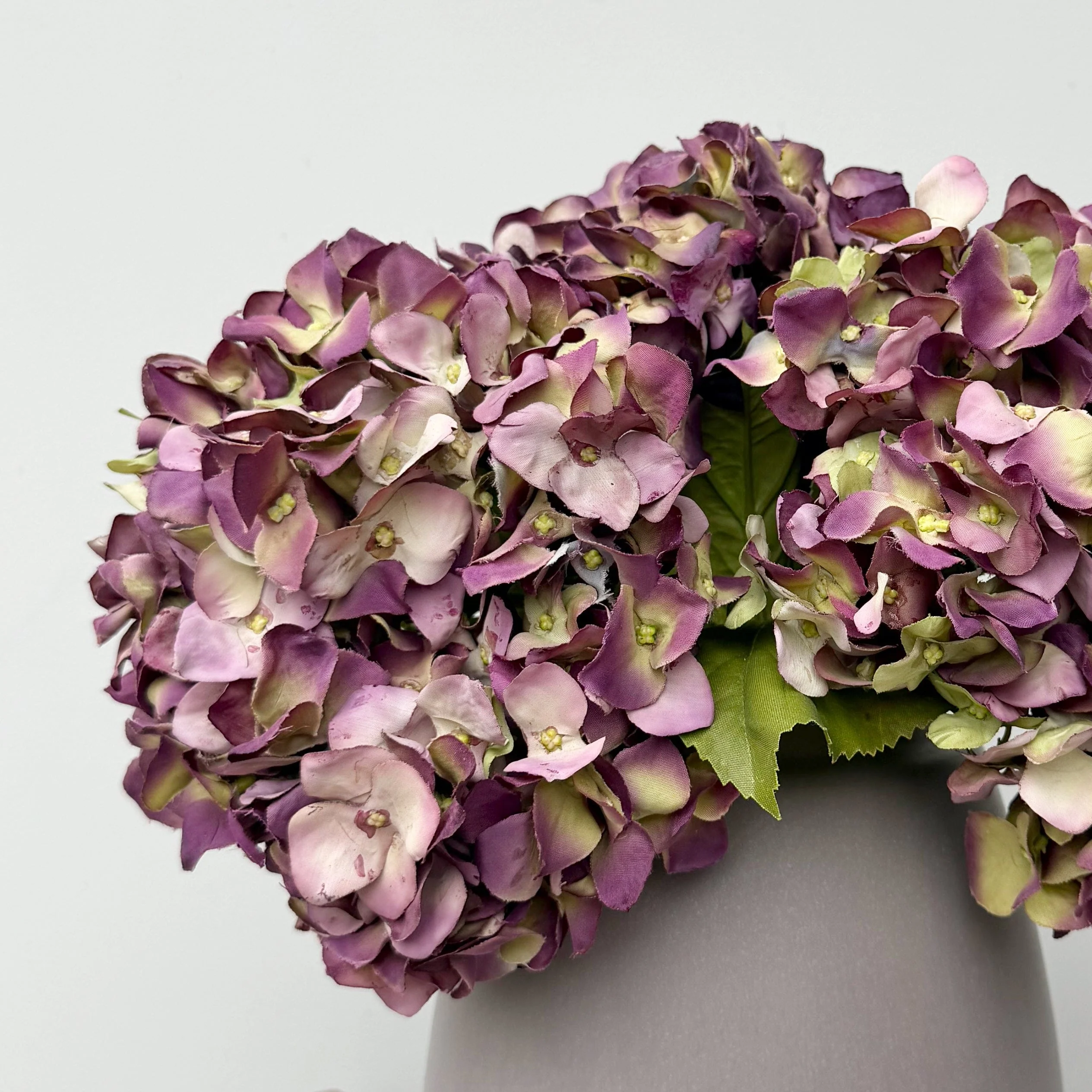 Purple Dried Hydrangea Bouquet & Kemble Vase Set - Image 2