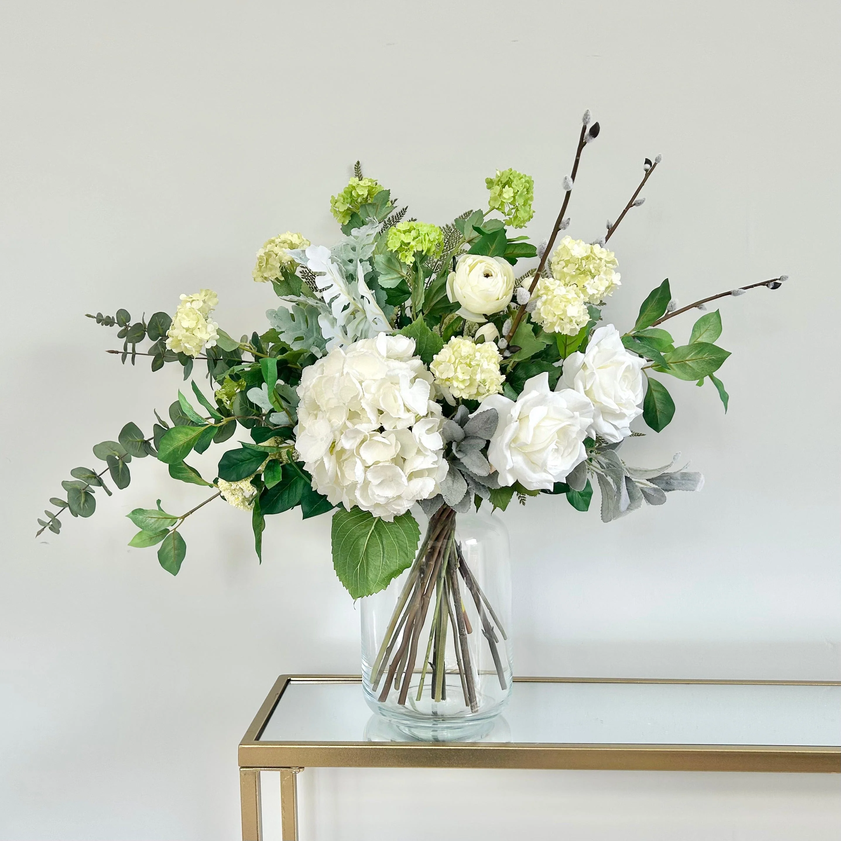 Rose Above It Bouquet & Clear Funnel Neck Vase Set - Image 3