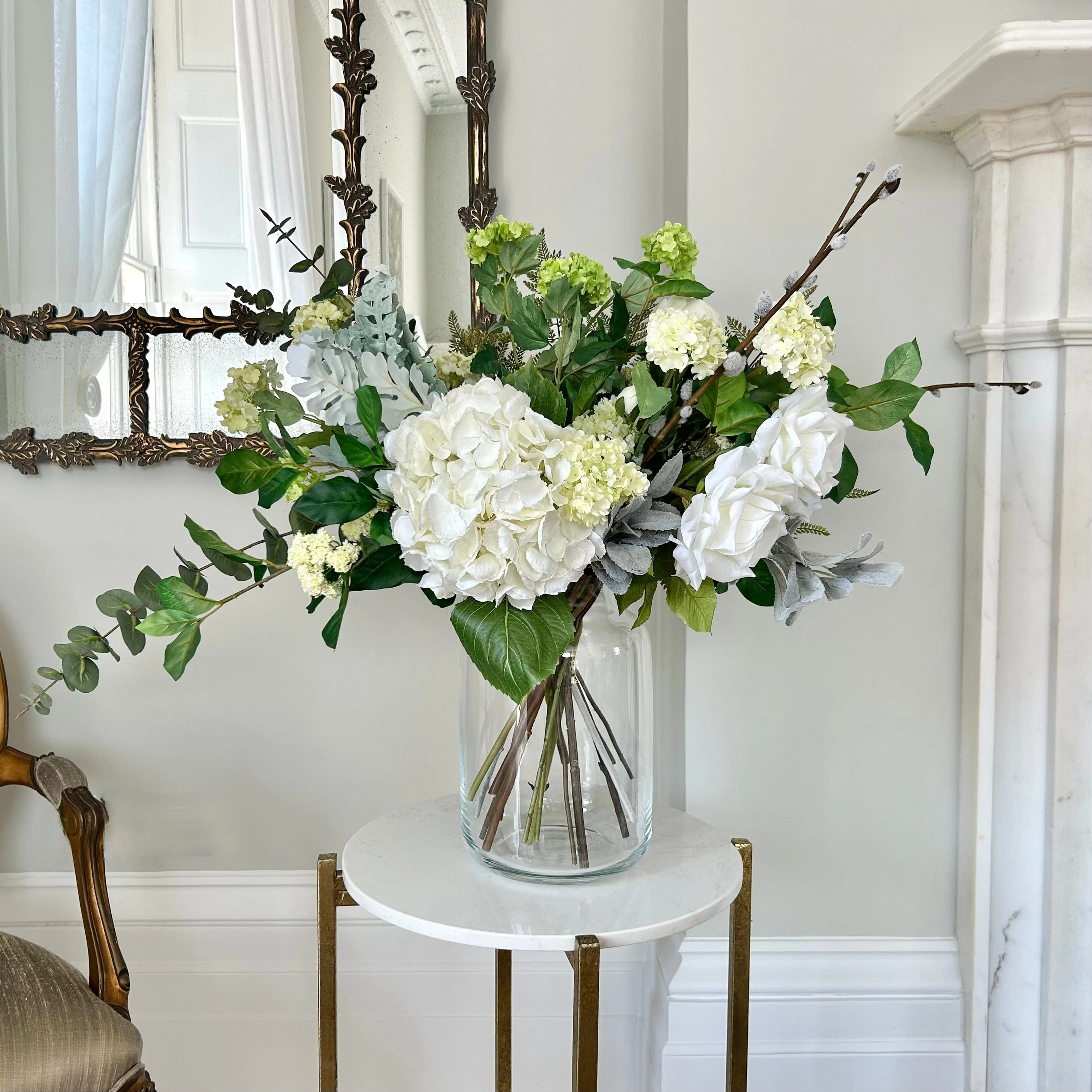 Rose Above It Bouquet & Clear Funnel Neck Vase Set - Image 4