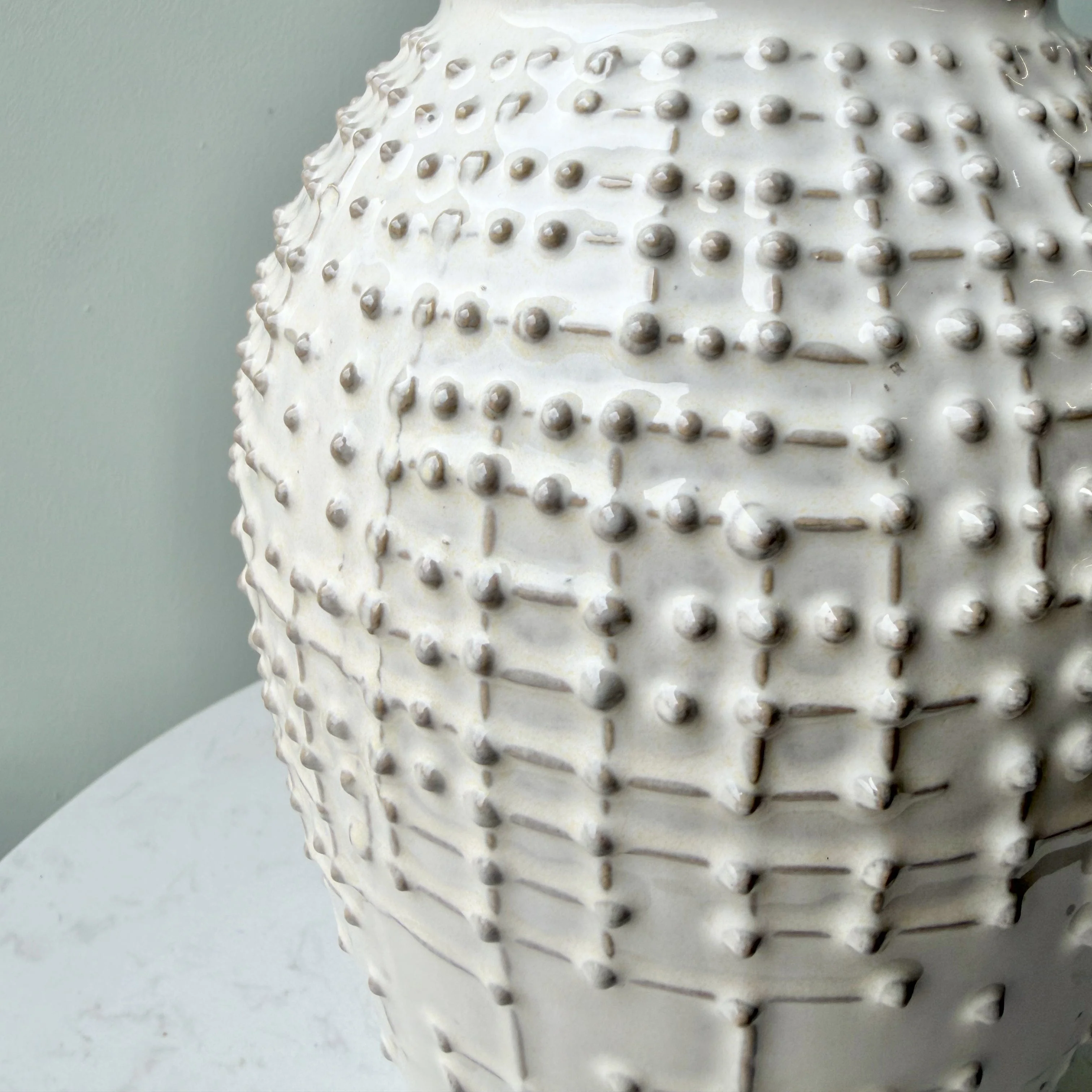 Small Warm White Dot Vase - Image 3