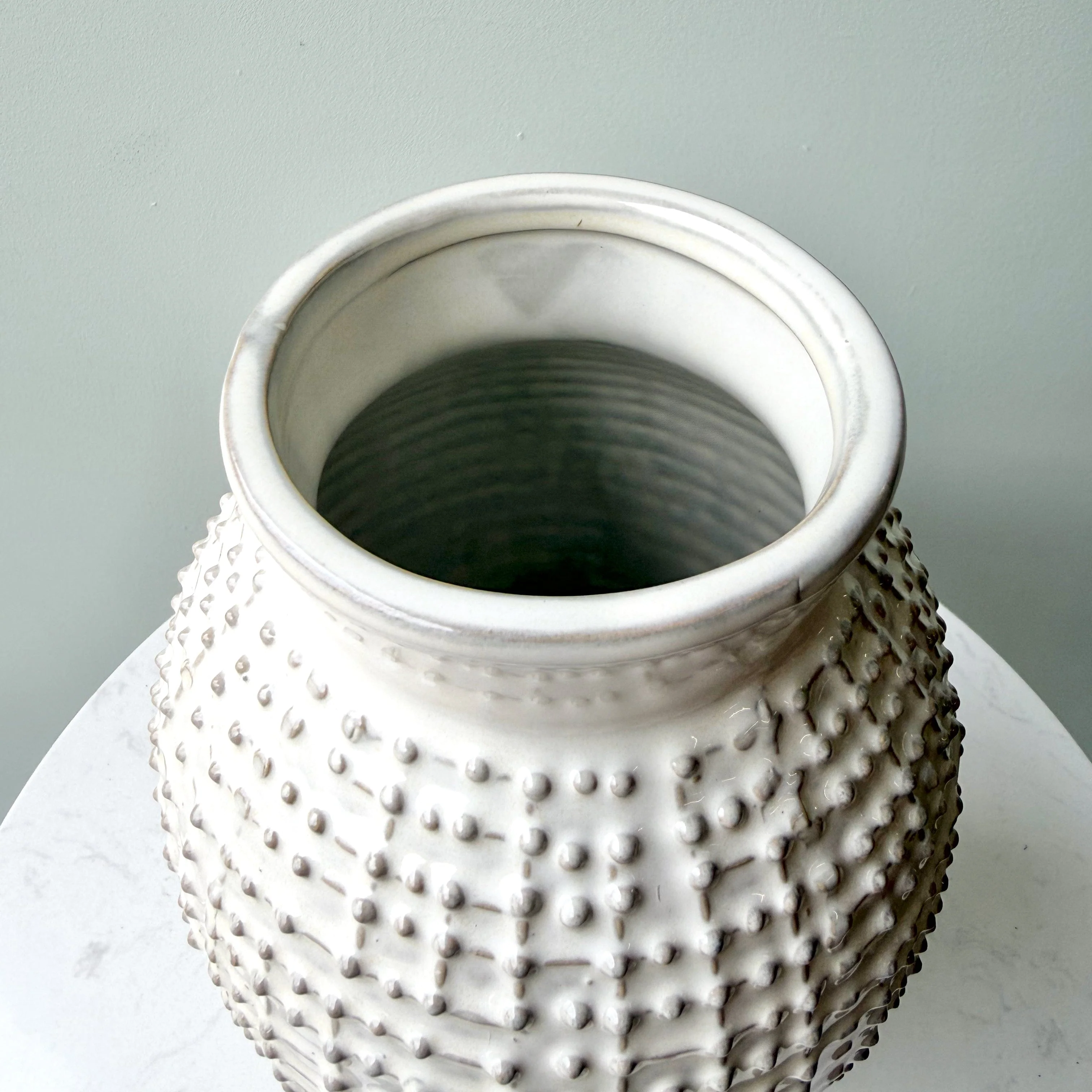 Small Warm White Dot Vase - Image 4