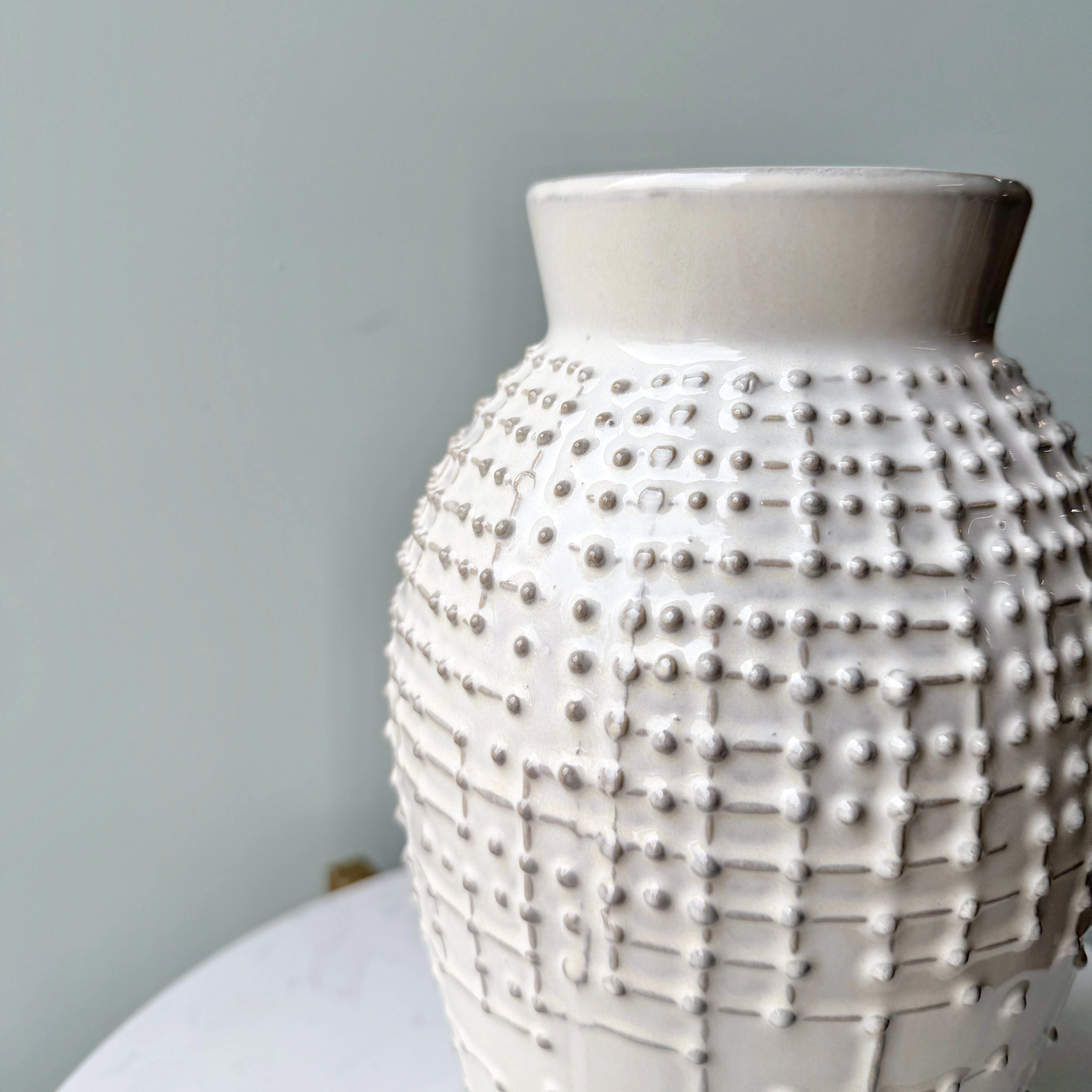 Small Warm White Dot Vase - Image 5