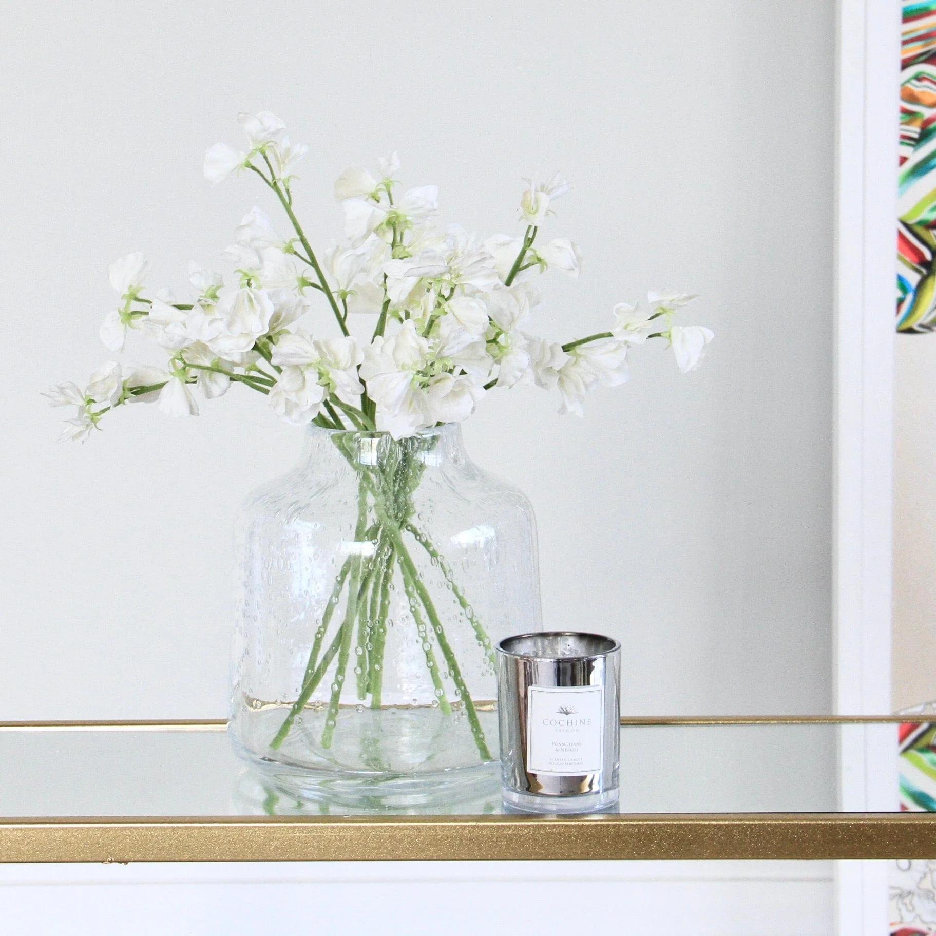 Artificial Small White Sweet Pea - Image 3