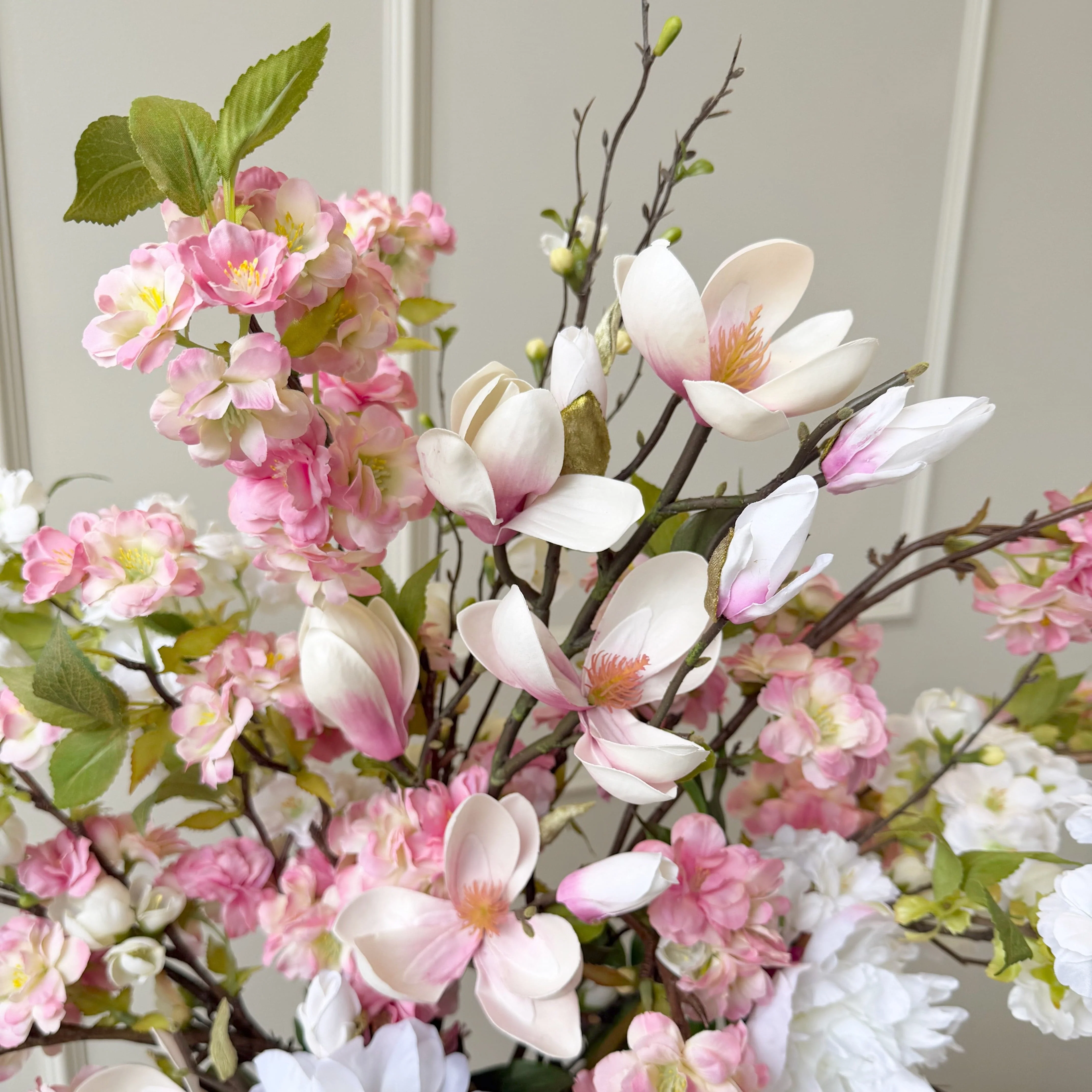 Spring Bloom Pink Artificial Flower Arrangement - Image 4