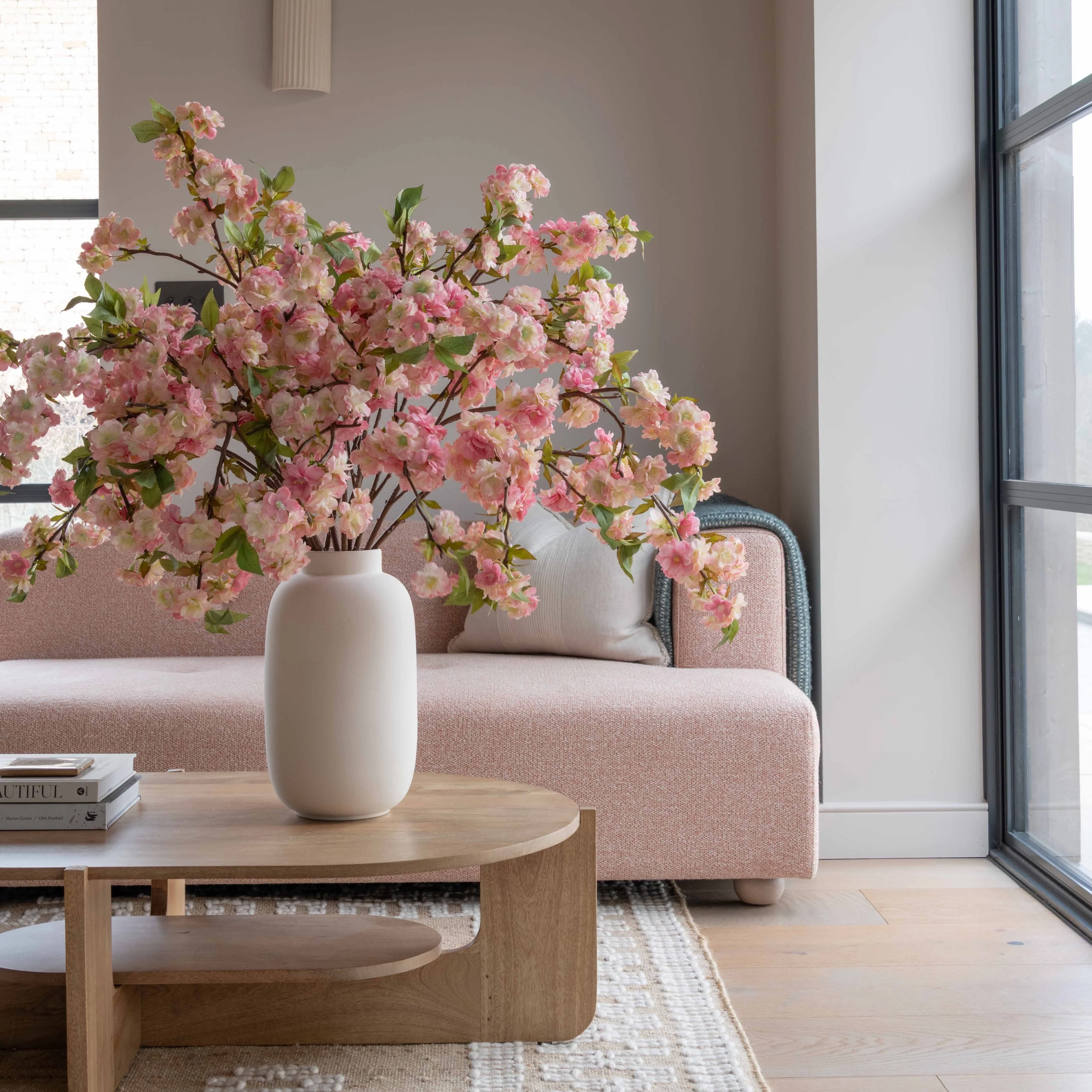 Artificial Tall Pink Cherry Blossom Branch - Image 4