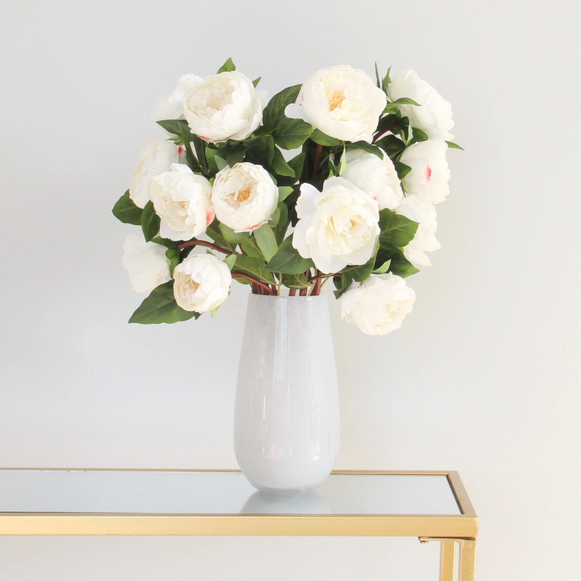 Artificial White Real Touch Peony - Image 5