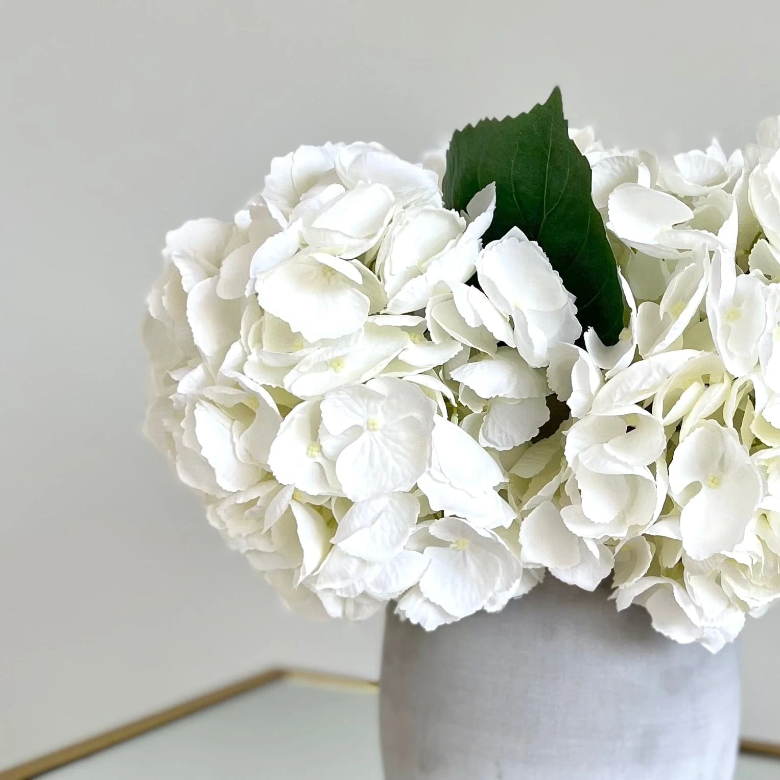 White Mophead Hydrangea Bouquet & Kemble Vase Set - Image 2