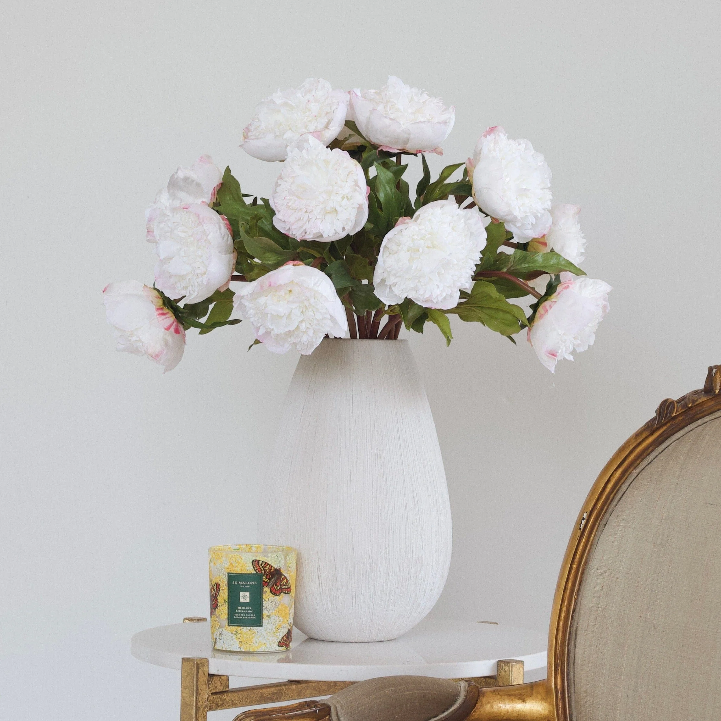 Artificial White Open Peony - Image 3