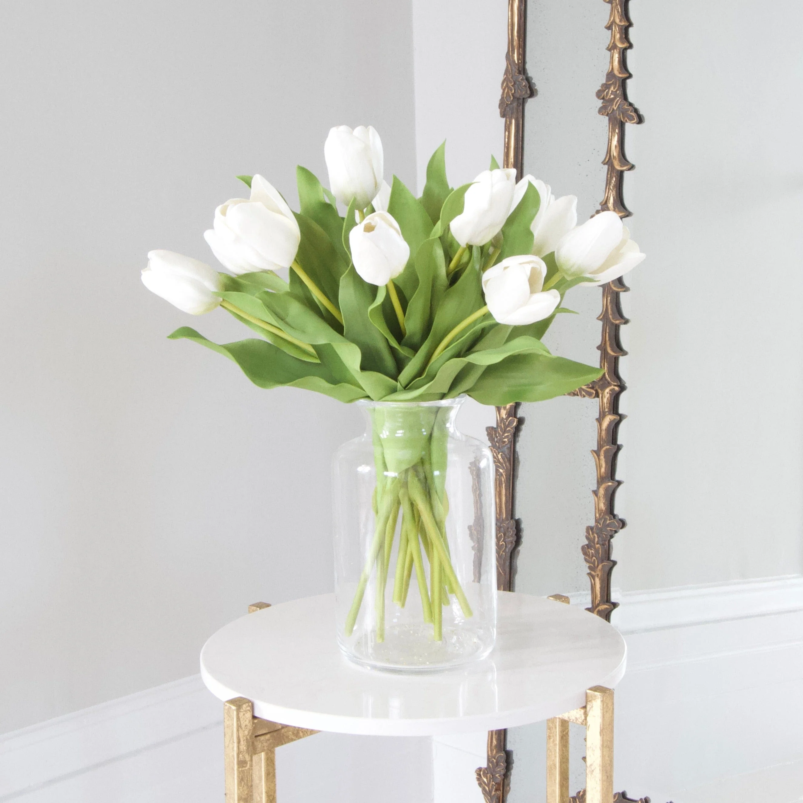 Artificial White Open Tulip - Image 2
