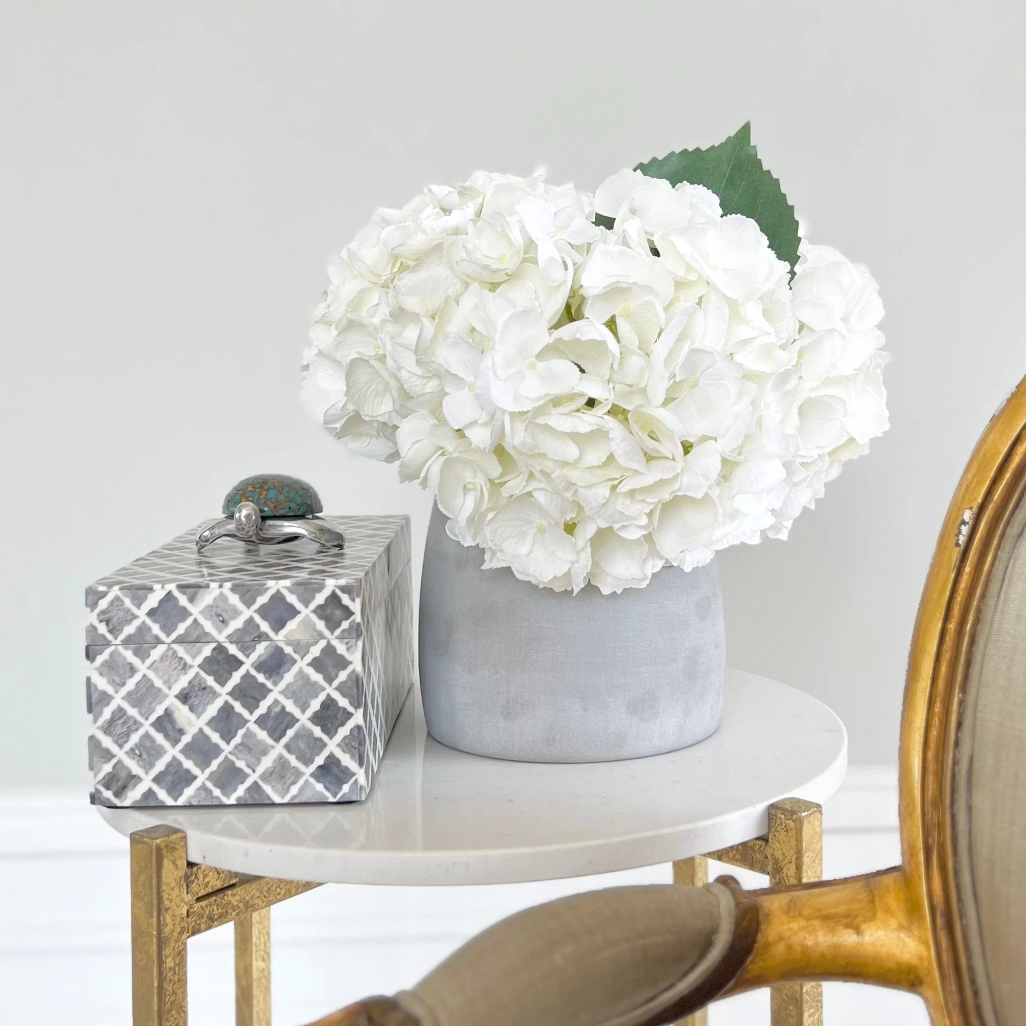 White Artificial Hydrangea Arrangement - Image 4