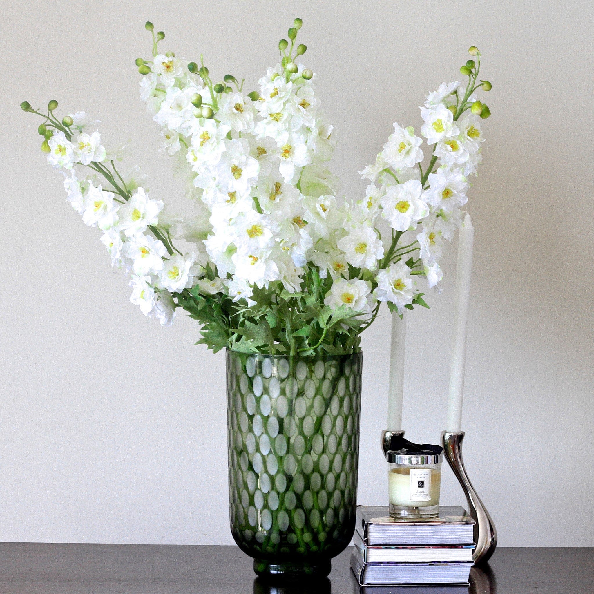 Artificial White Tall Delphinium - Image 3