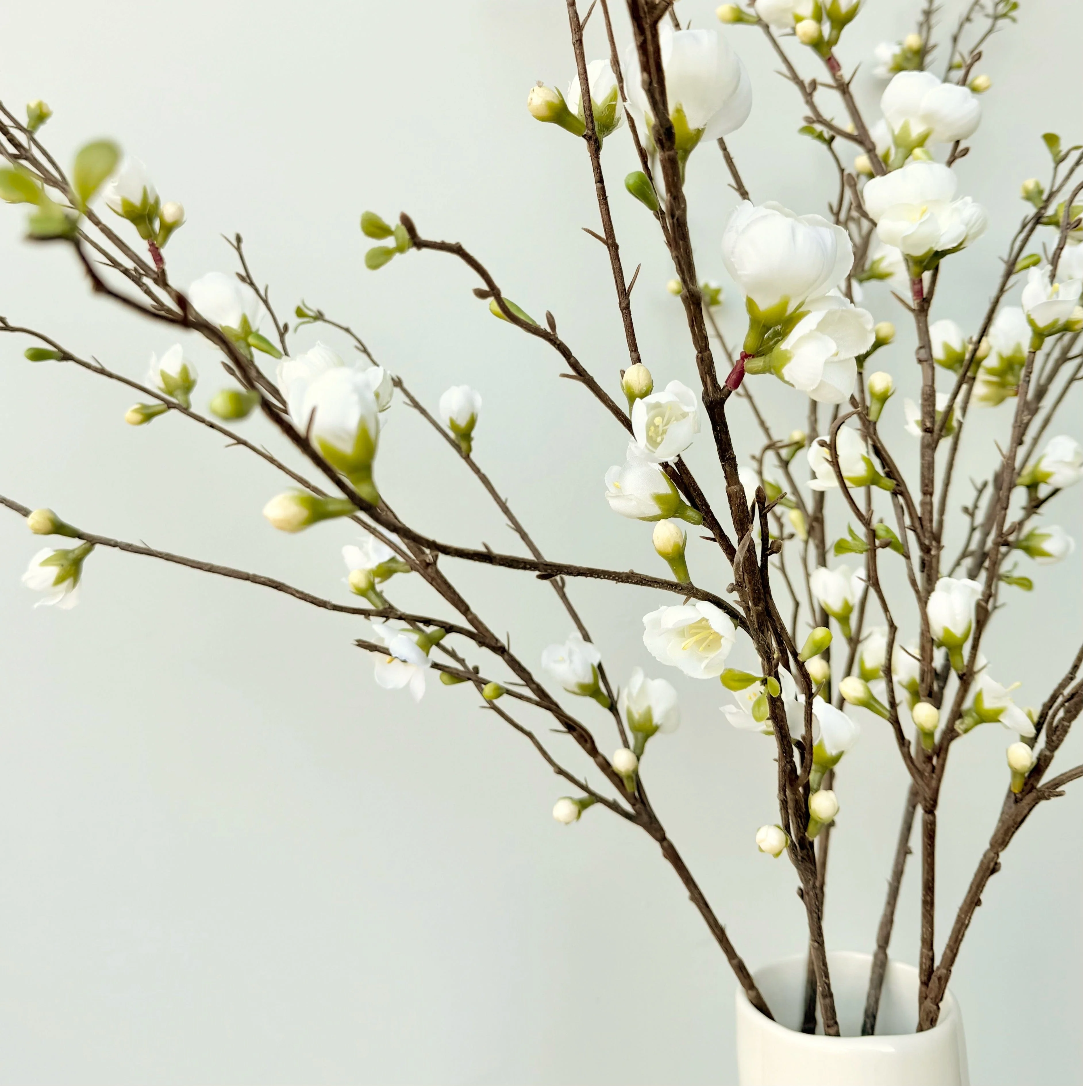 Artificial White Tall Peach Blossom Branch - Image 3