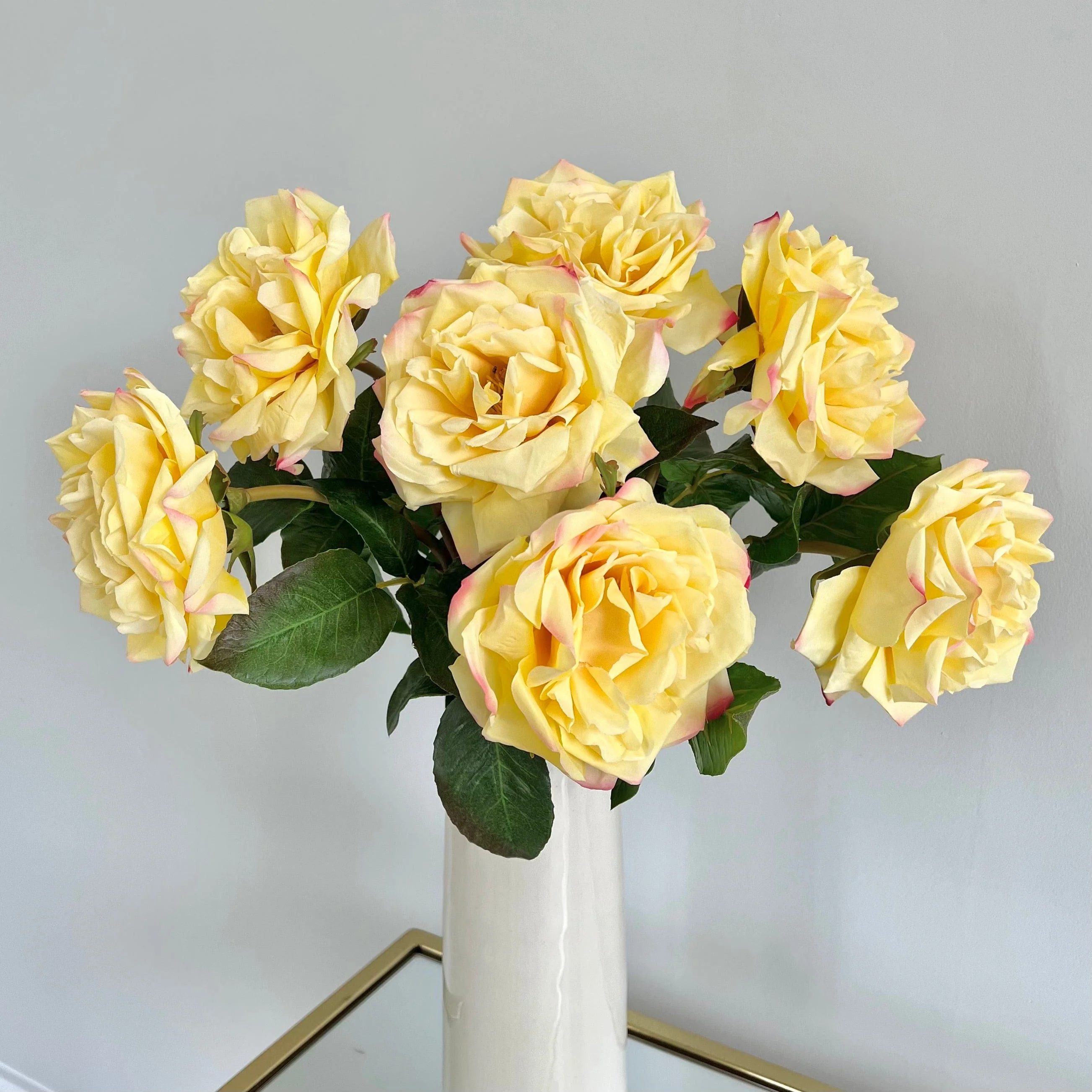 Artificial Yellow Garden Rose - Image 4